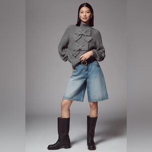 NWT Size S - Mare Mare x Anthropologie 3D Bow Sweater in Grey